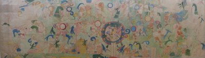 Parte del mural en el lado suroeste del Templo de los Jaguares en Chichén Itzá. De una acuarela pintada por Adela Breton en Chichén Itzá alrededor de 1907, en la colección del Museo y Galería de Arte de Bristol de Adela Breton